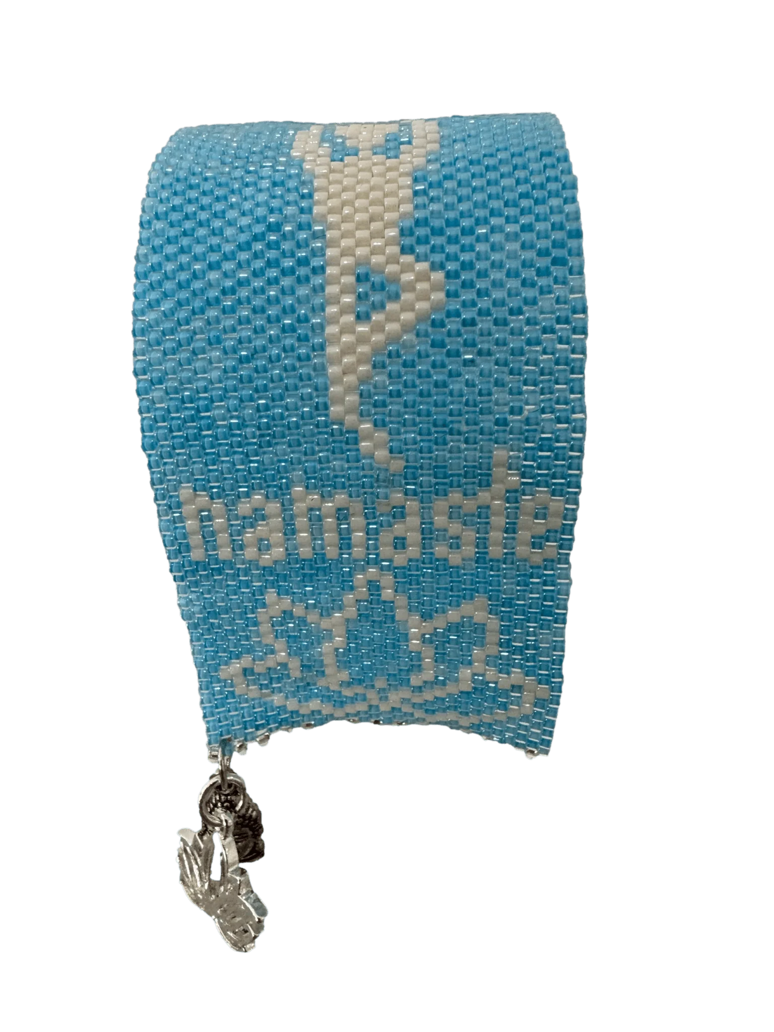 Baby Blue Yoga Bracelet - Peyote Stitch Beaded Bracelet for Women - Foxy's Leotards