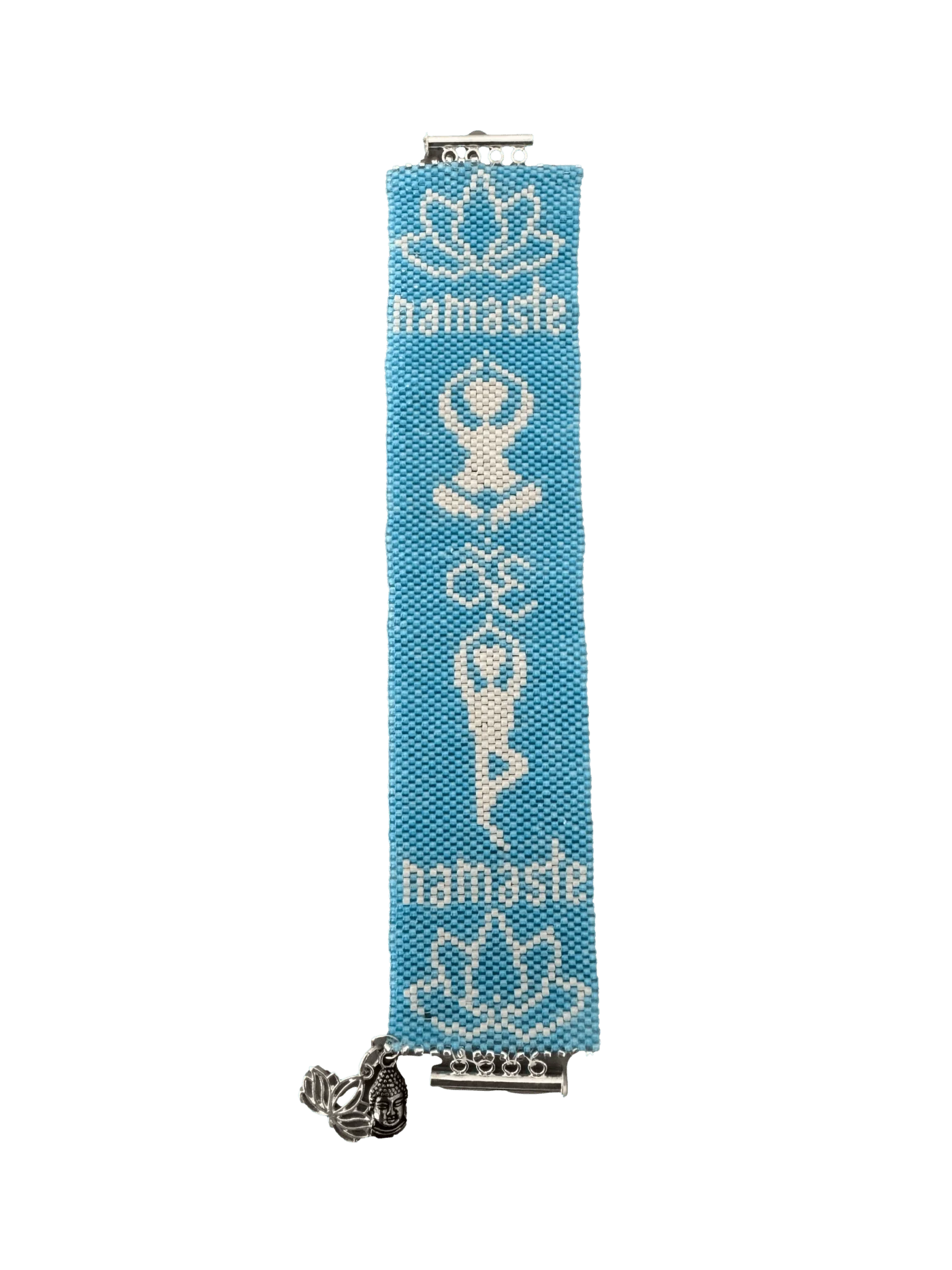 Baby Blue Yoga Bracelet - Peyote Stitch Beaded Bracelet for Women - Foxy's Leotards - Image 2