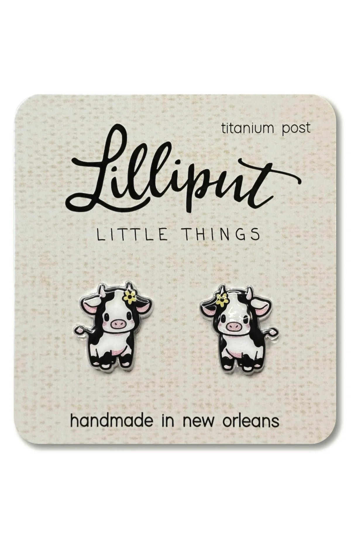 Baby Cow Earrings // Farm Animal Earrings