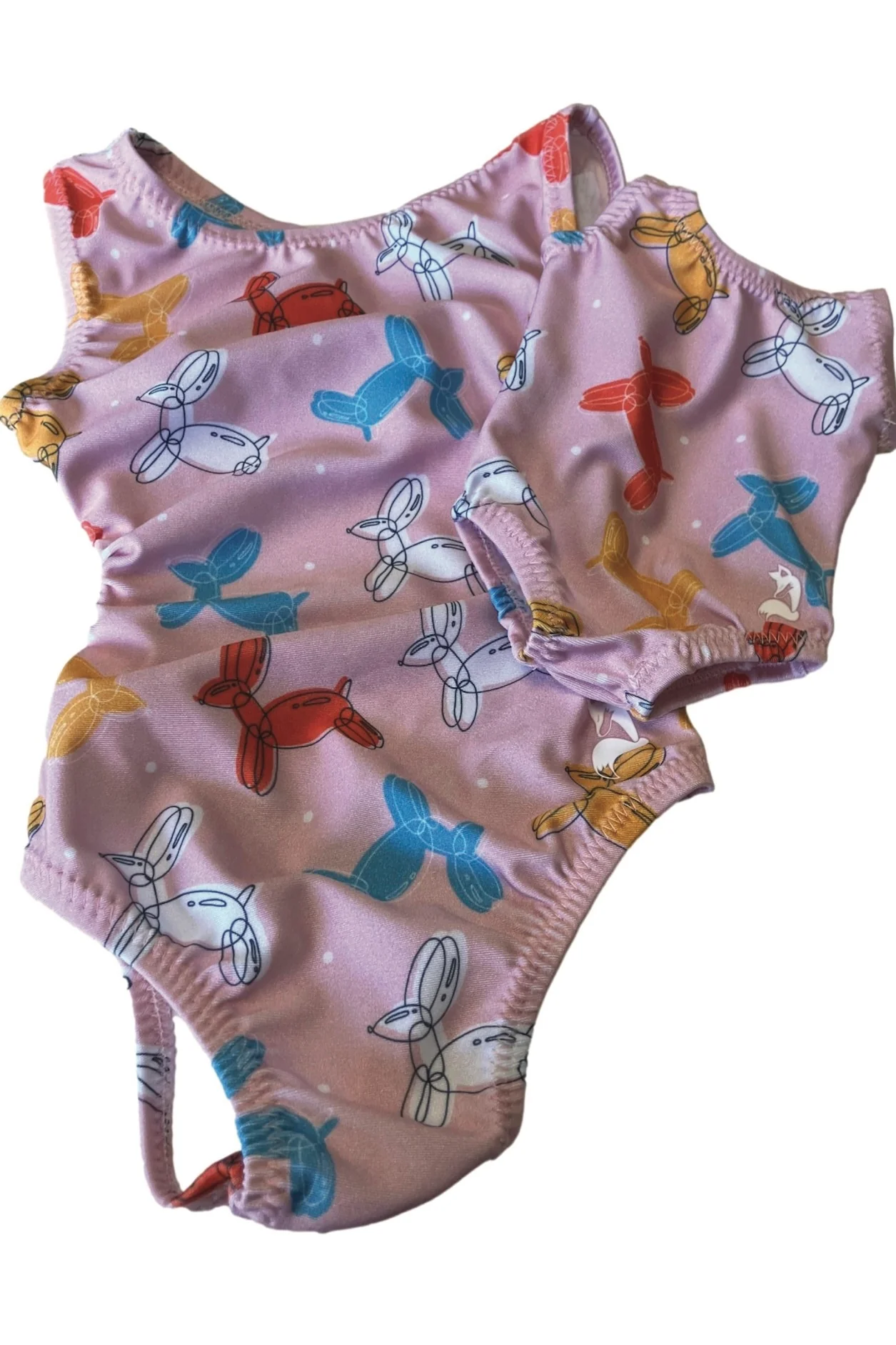 Balloon Animal Gymnastics Leotard for Toddlers + Matching Doll Leo Set!