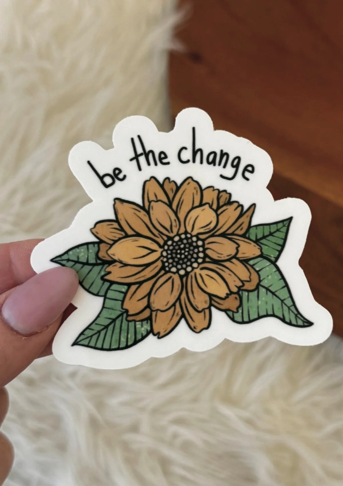Be The Change Sunflower Sticker