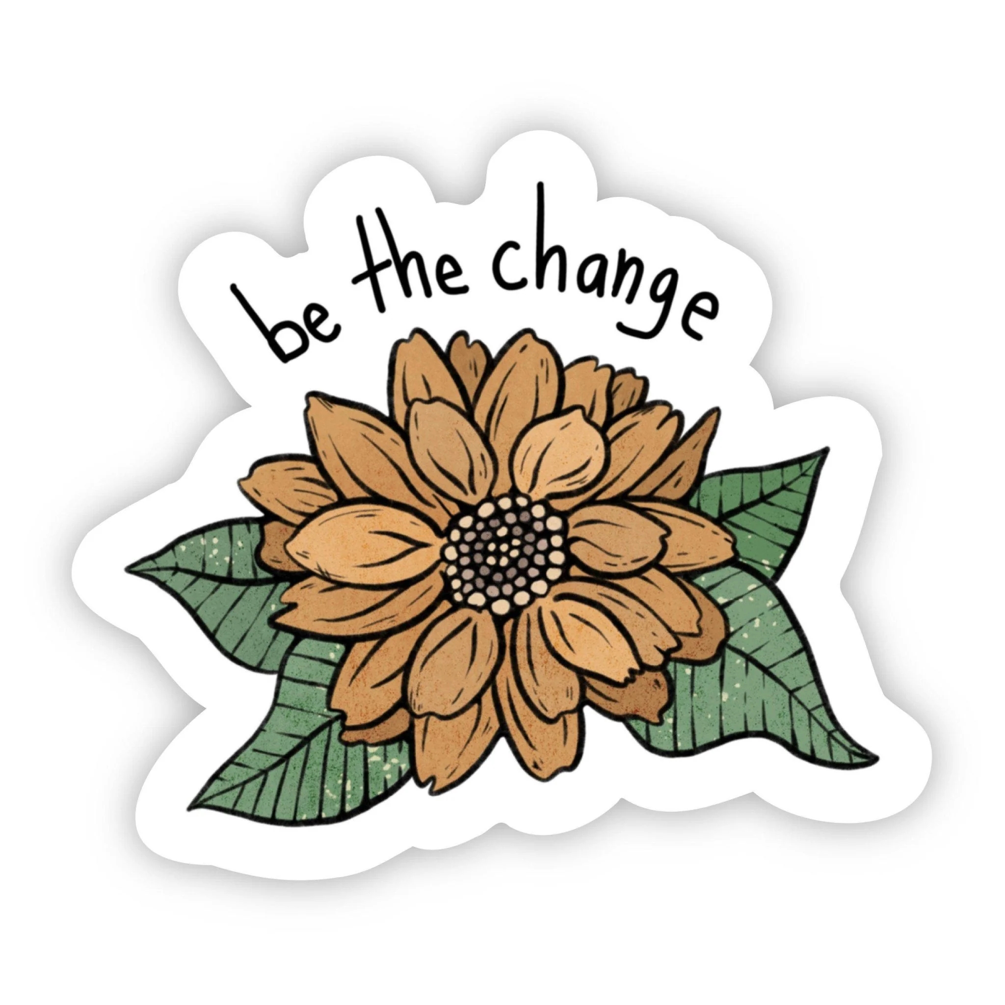 Be The Change Sunflower Sticker - Image 2