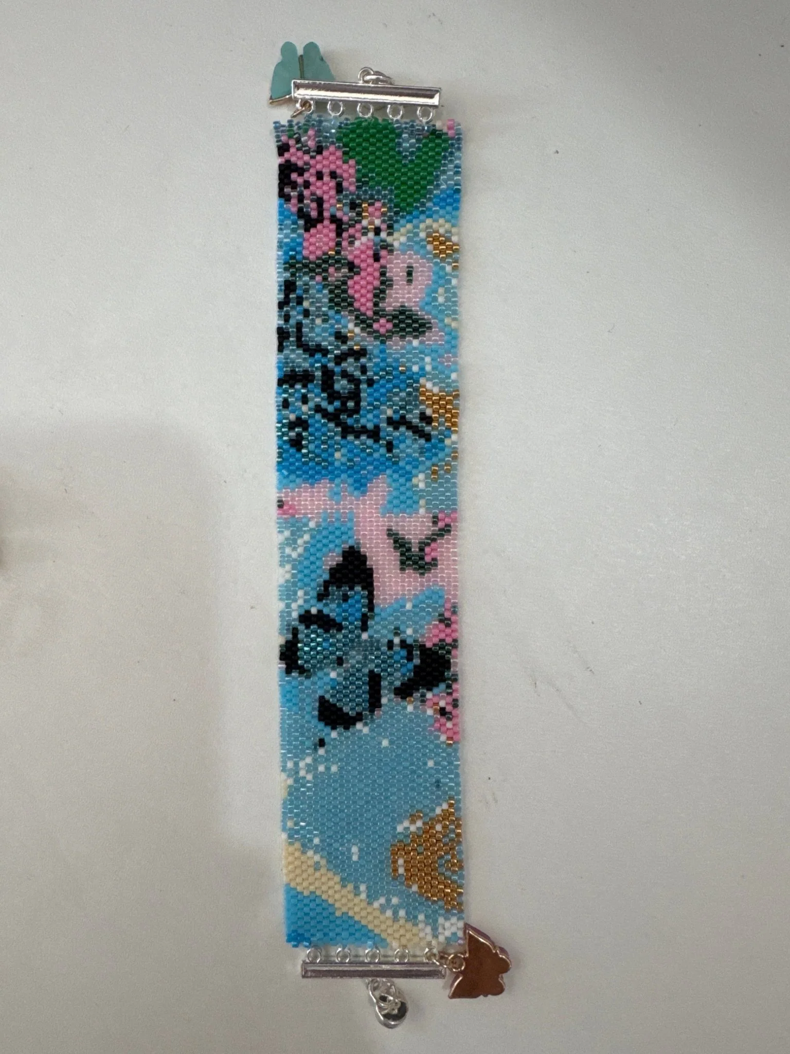 Blue Butterfly Handmade Peyote Stitched Bracelet