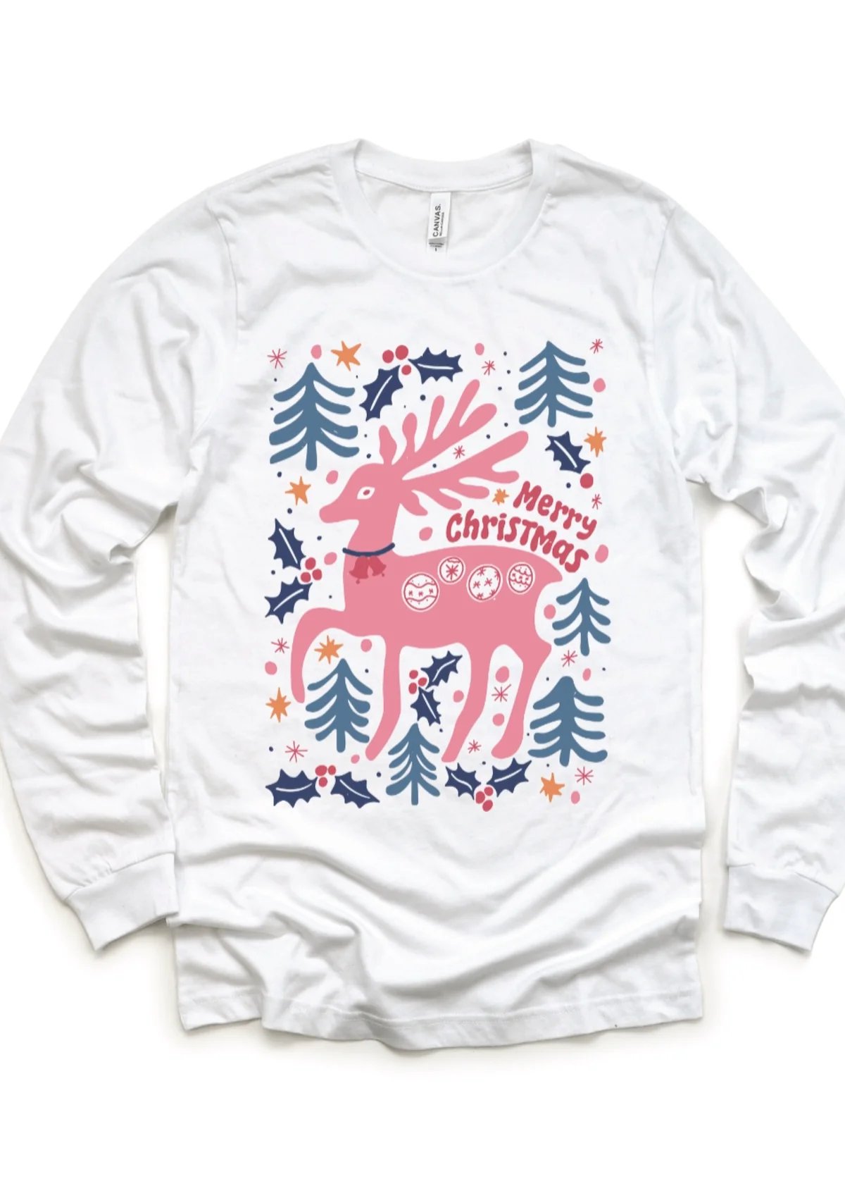 Boho Reindeer Christmas Shirt -  Long Sleeve Tees & Sweatshirts