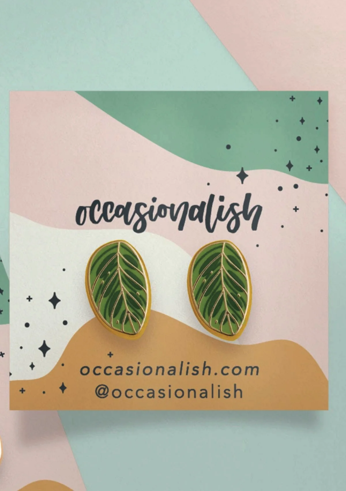 Calathea Makoyana (Peacock Plant) Earrings