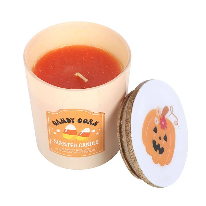 Candy Corn Vanilla and Butterscotch Halloween Candle - Image 3