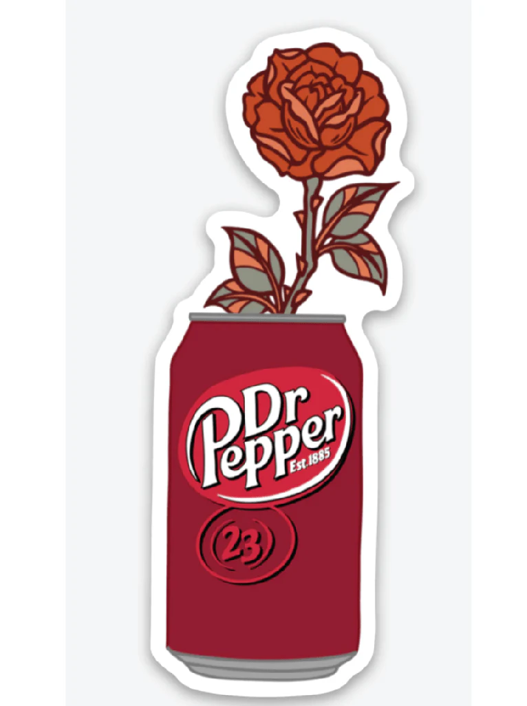 Dr Pepper Flower Sticker