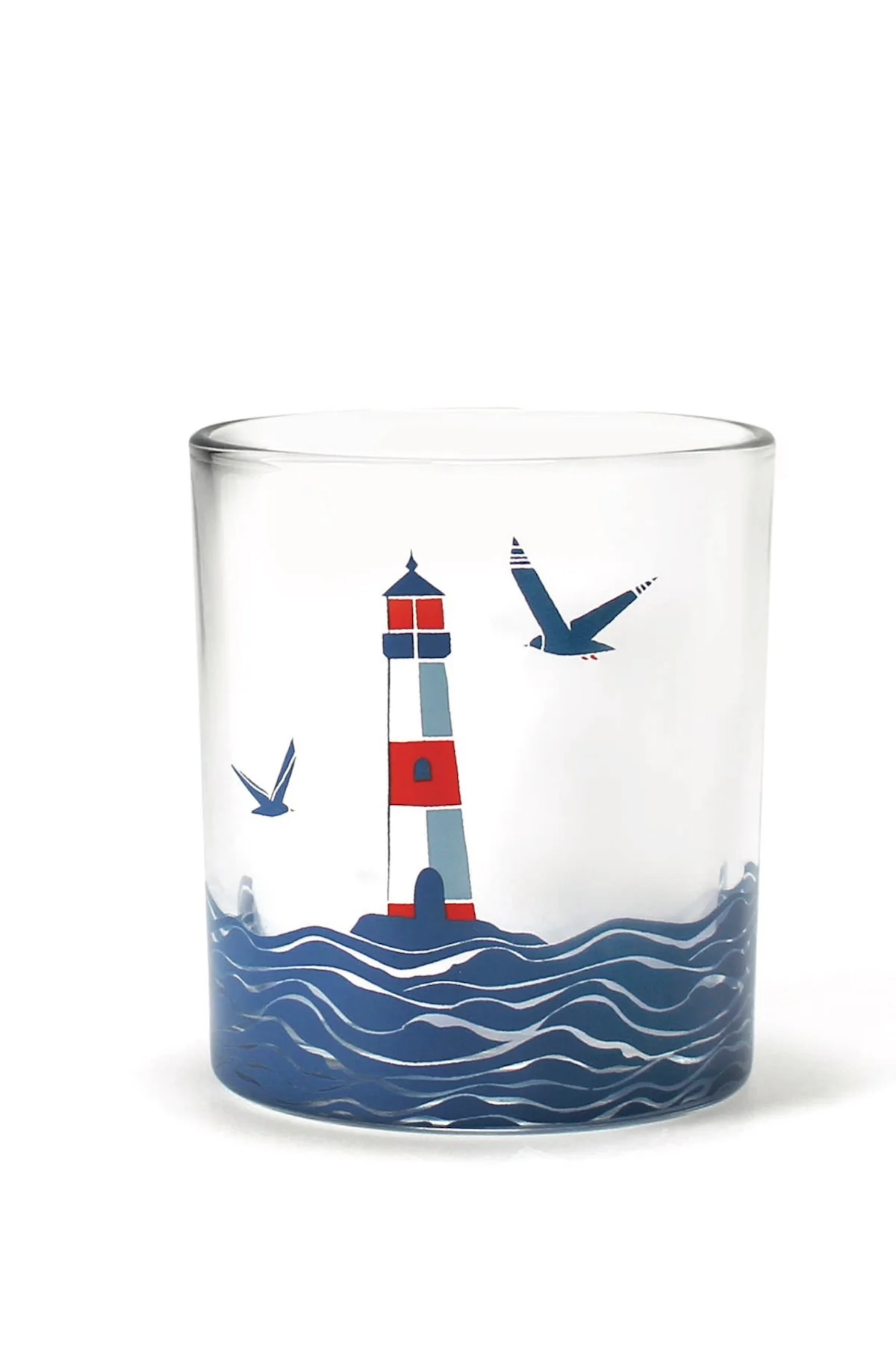 Drinking Glass Tumbler Coastal Lighthouse Sea
