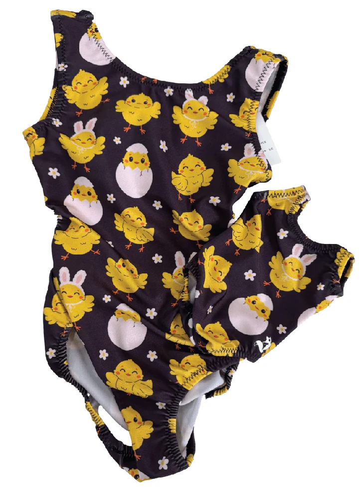 Easter Chicky Tumble Tot Matching Doll Leotard Set for Kids - Image 5