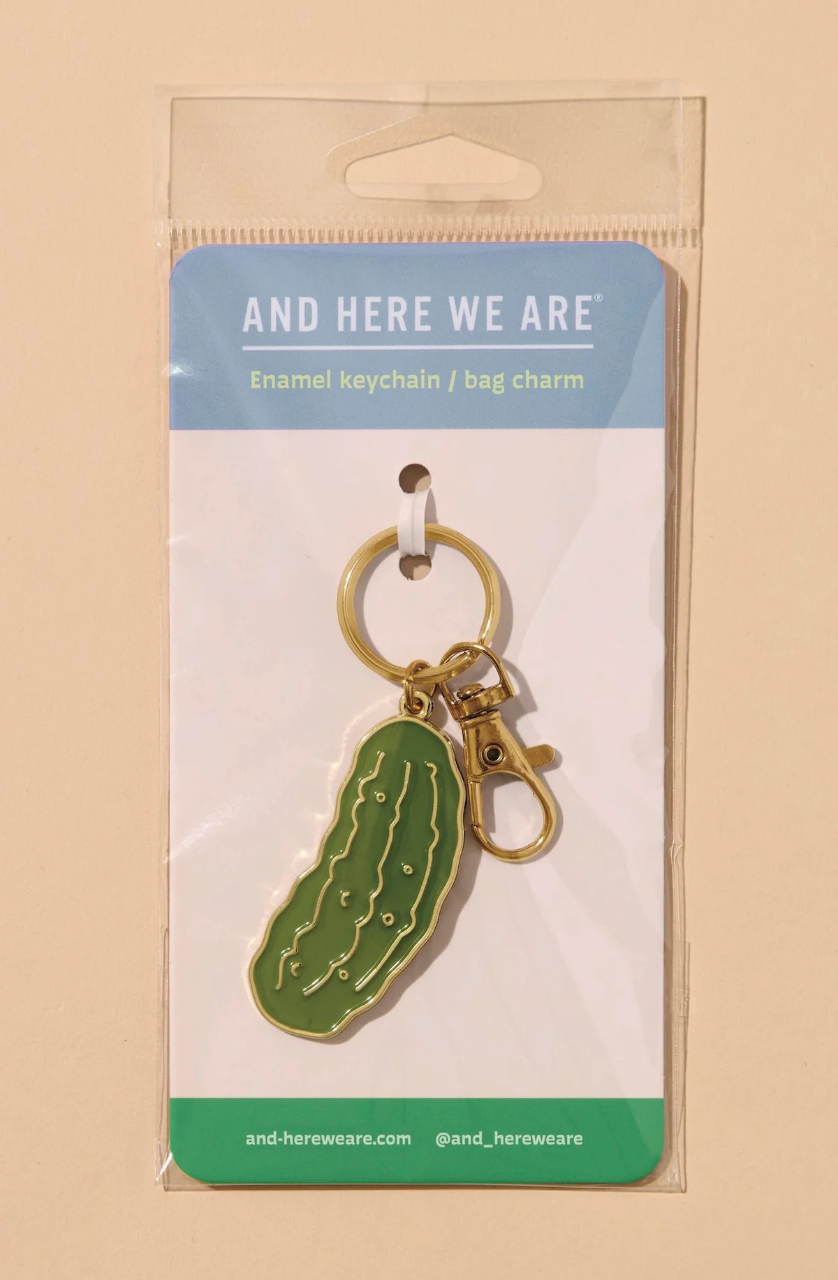 Enamel Keychain & Bag Charm—Pickle (Veggie, Foodie, Summer)