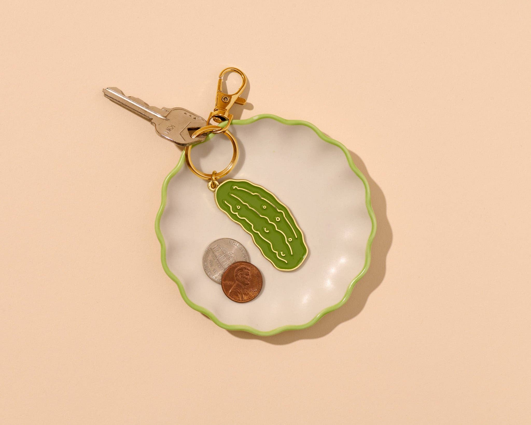 Enamel Keychain & Bag Charm—Pickle (Veggie, Foodie, Summer) - Image 5