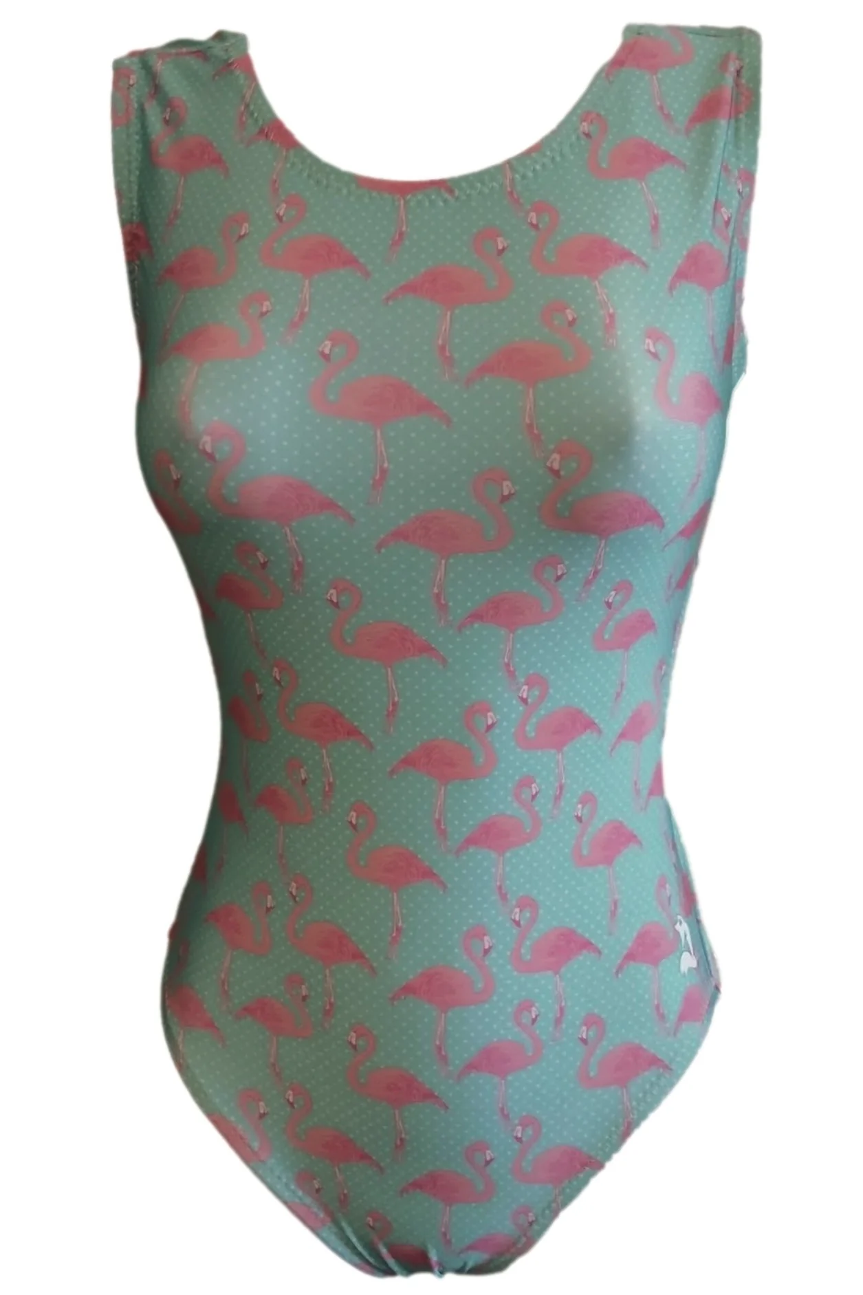 Fantastic Flamingos Gymnastics Leotard - Teal & Pink, Made in USA!