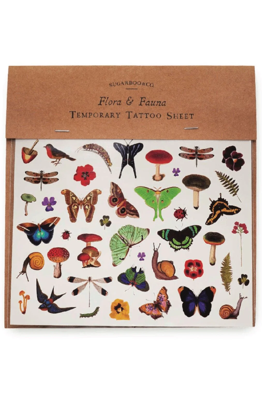 Flora and Fauna Temporary Tattoos - 6"x8" Sheet