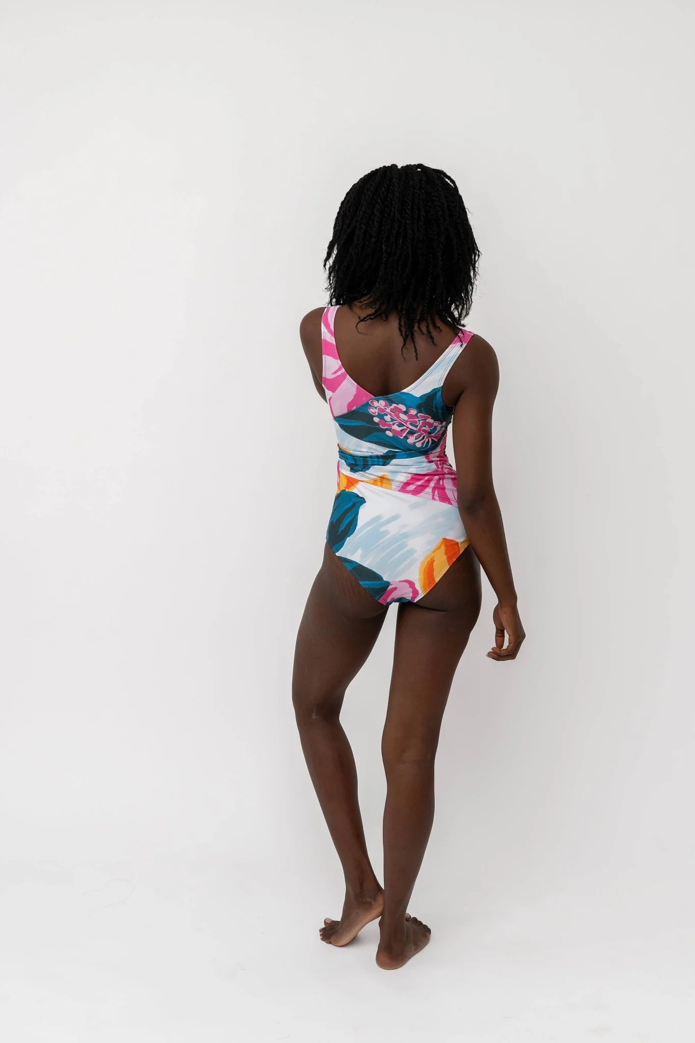 Floral Fusion Wrap Front One Piece - Image 4