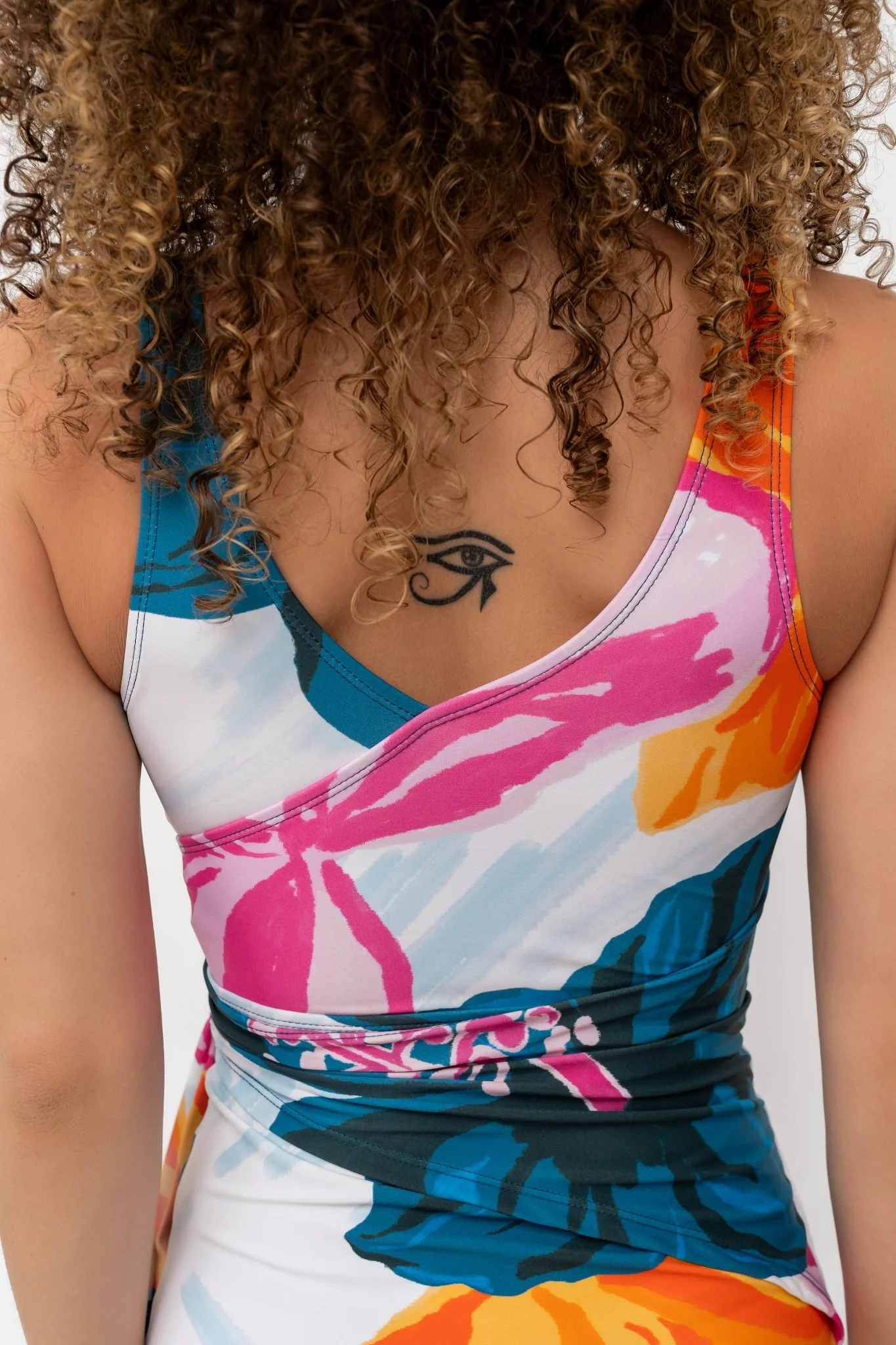 Floral Fusion Wrap Front One Piece - Image 6