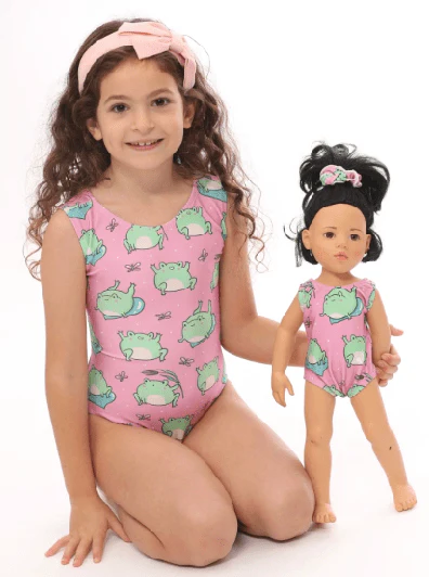 Frog Prince Leotard & Doll Set - Foxy's Tumble Tots - Gymnastics Leotards for Toddlers - Image 2