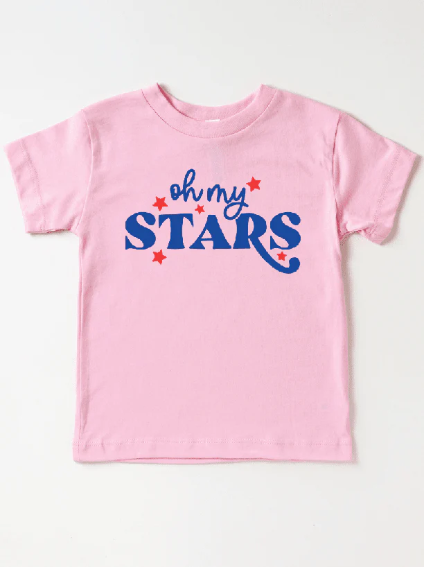 Girls' Oh My Stars 4th of July T-Shirt - Soft Cotton Blend - Foxy's Leotards