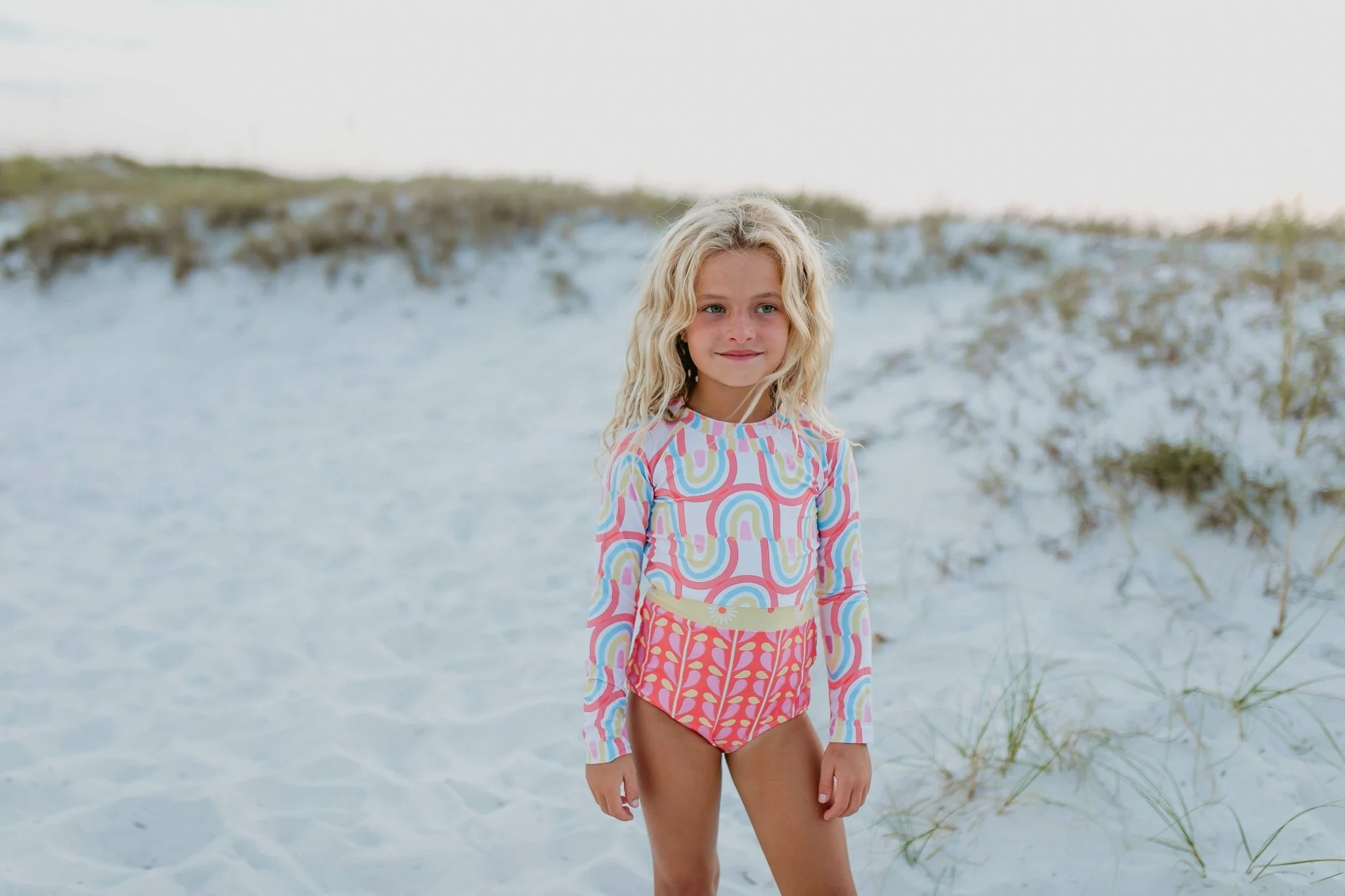 Rainbow Rash Guard Swimsuit - Girls One Piece - Foxy's Leotards - Image 3
