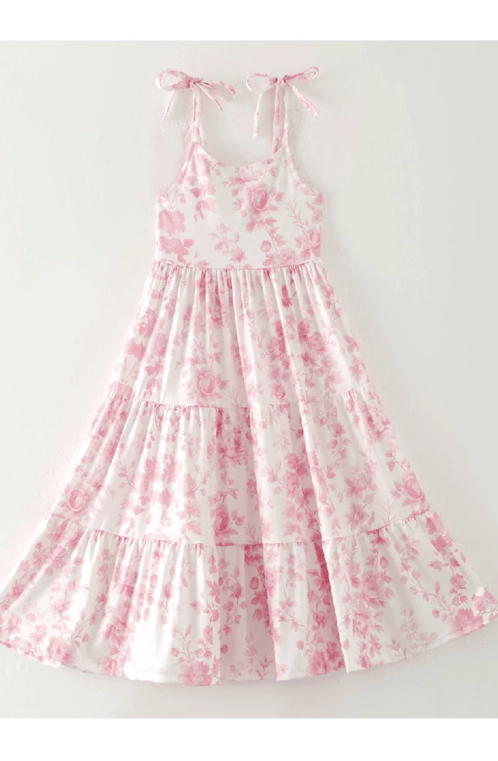 Girls Summer Pink Floral Patchwork Slip Dress