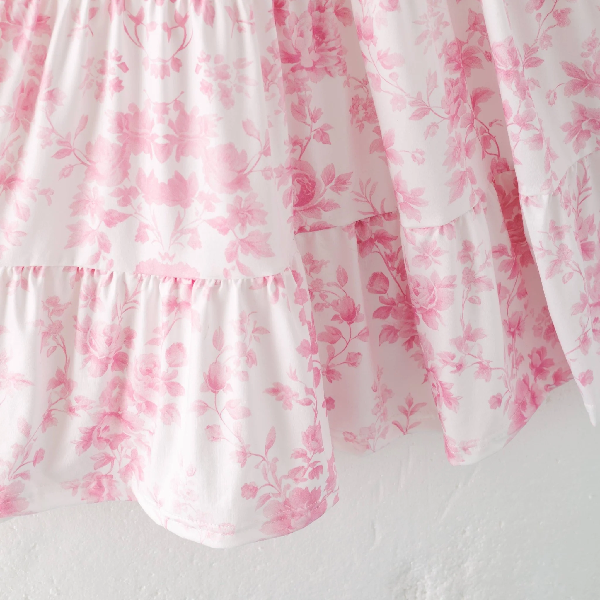 Girls Summer Pink Floral Patchwork Slip Dress - Image 2