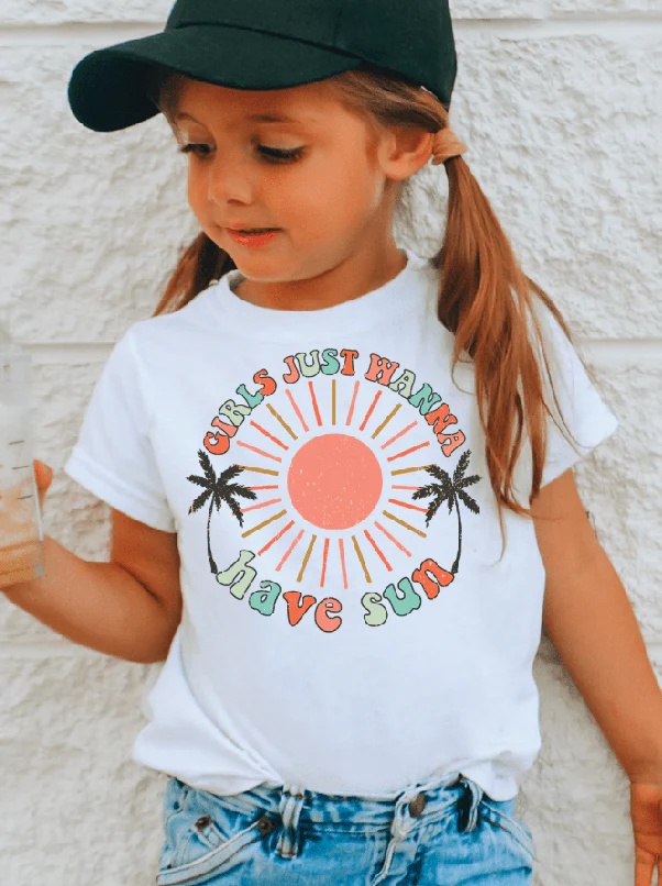 Girls Just Wanna Have Sun Summer Graphic Tee  - Super Cute!