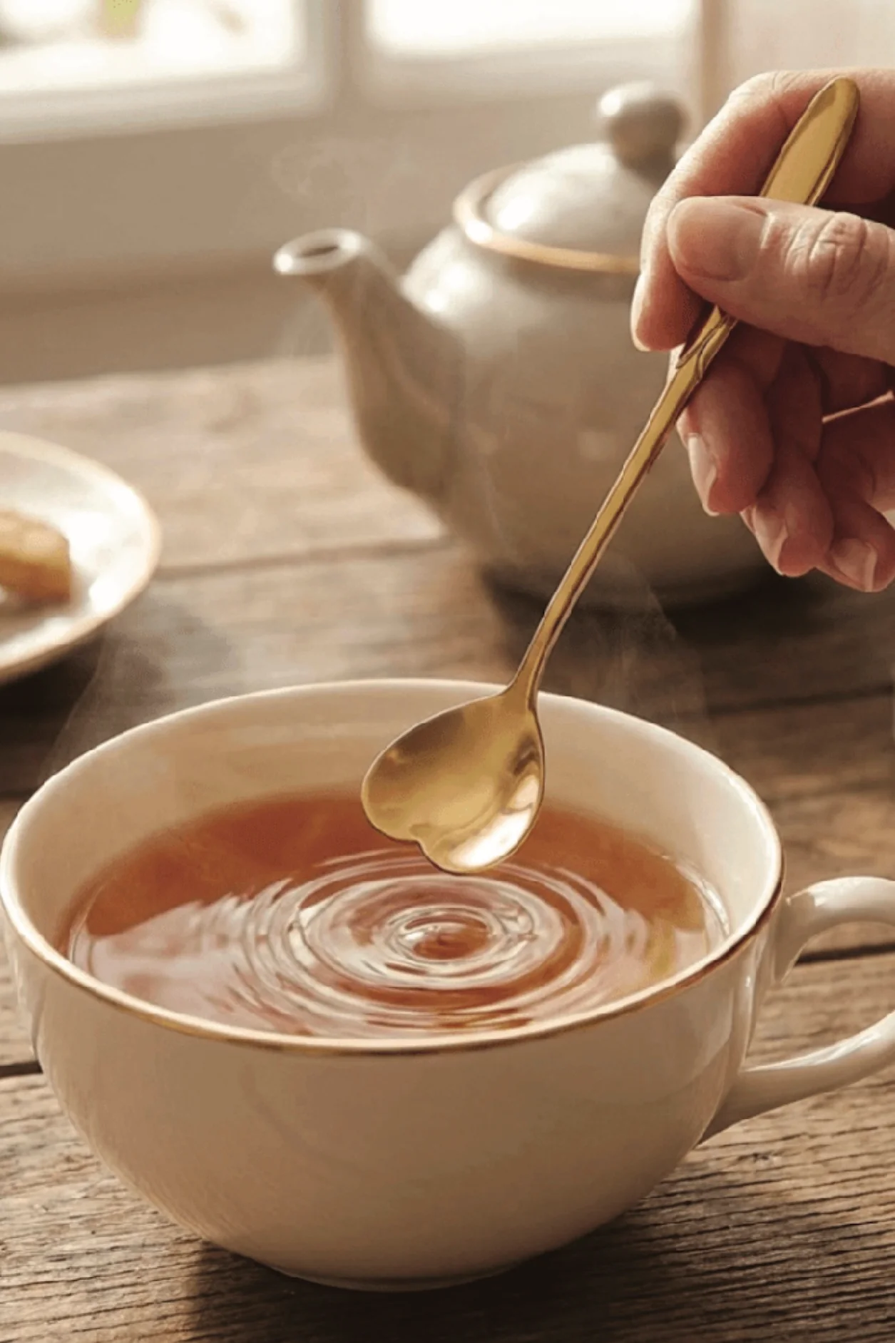 Gold Heart Teaspoons, Stainless Steel Tea and Coffee Spoons