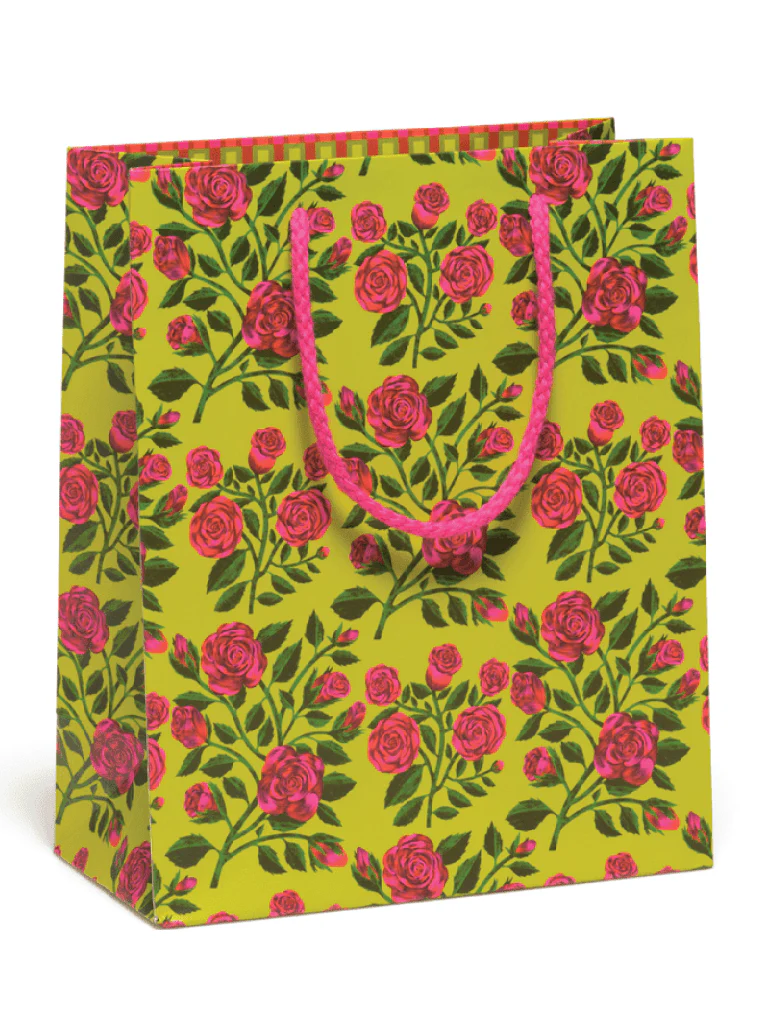 Grateful Roses Gift Bag - Heavyweight Paper, Cotton Handles - Perfect for Any Occasion!