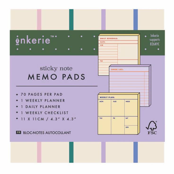 Inkerie Daily, Weekly, & To-Do Sticky Note Set - 3 Fun Pads! - Image 2