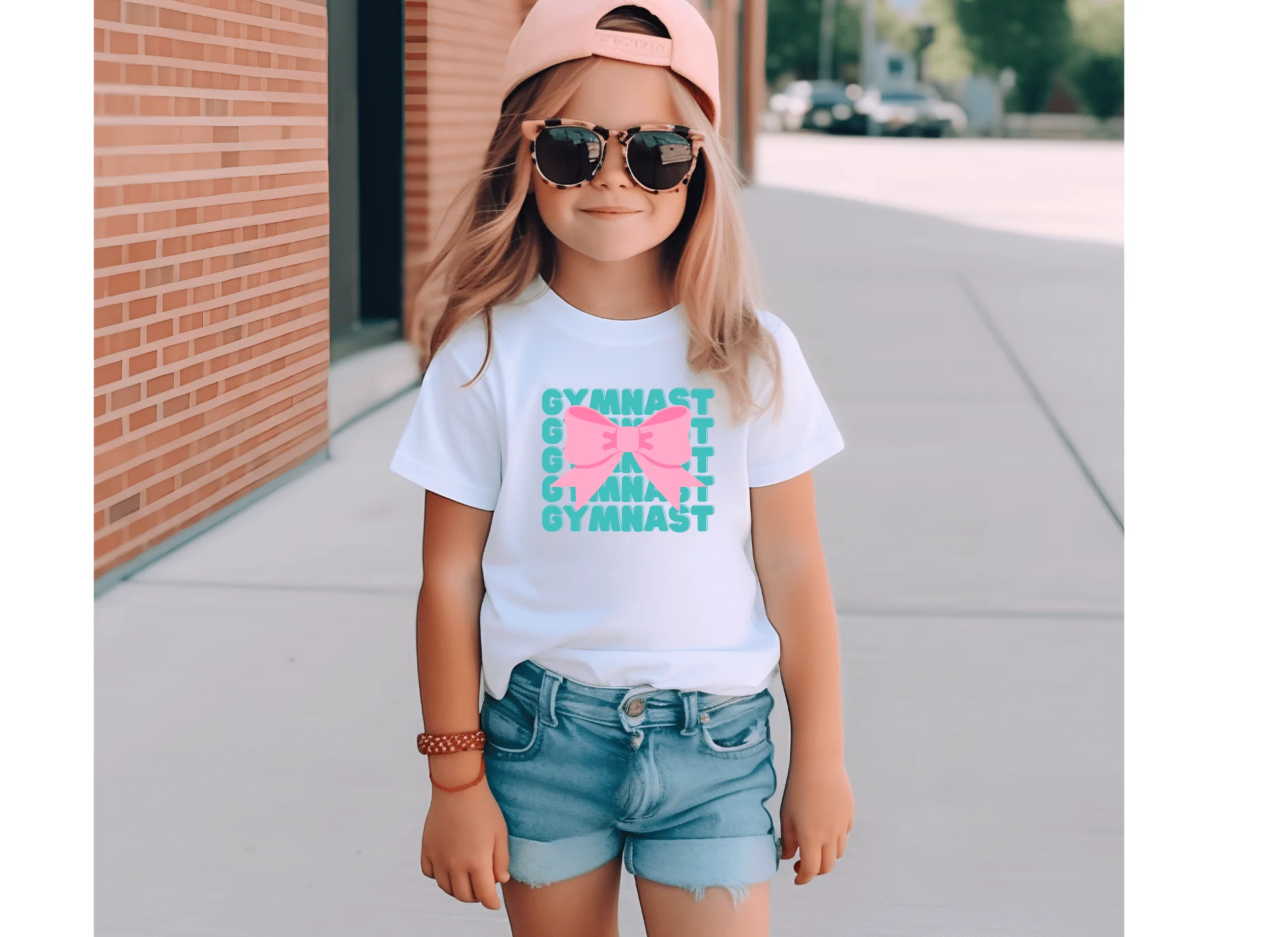 Kids gymnast with bow T-shirt - Image 2