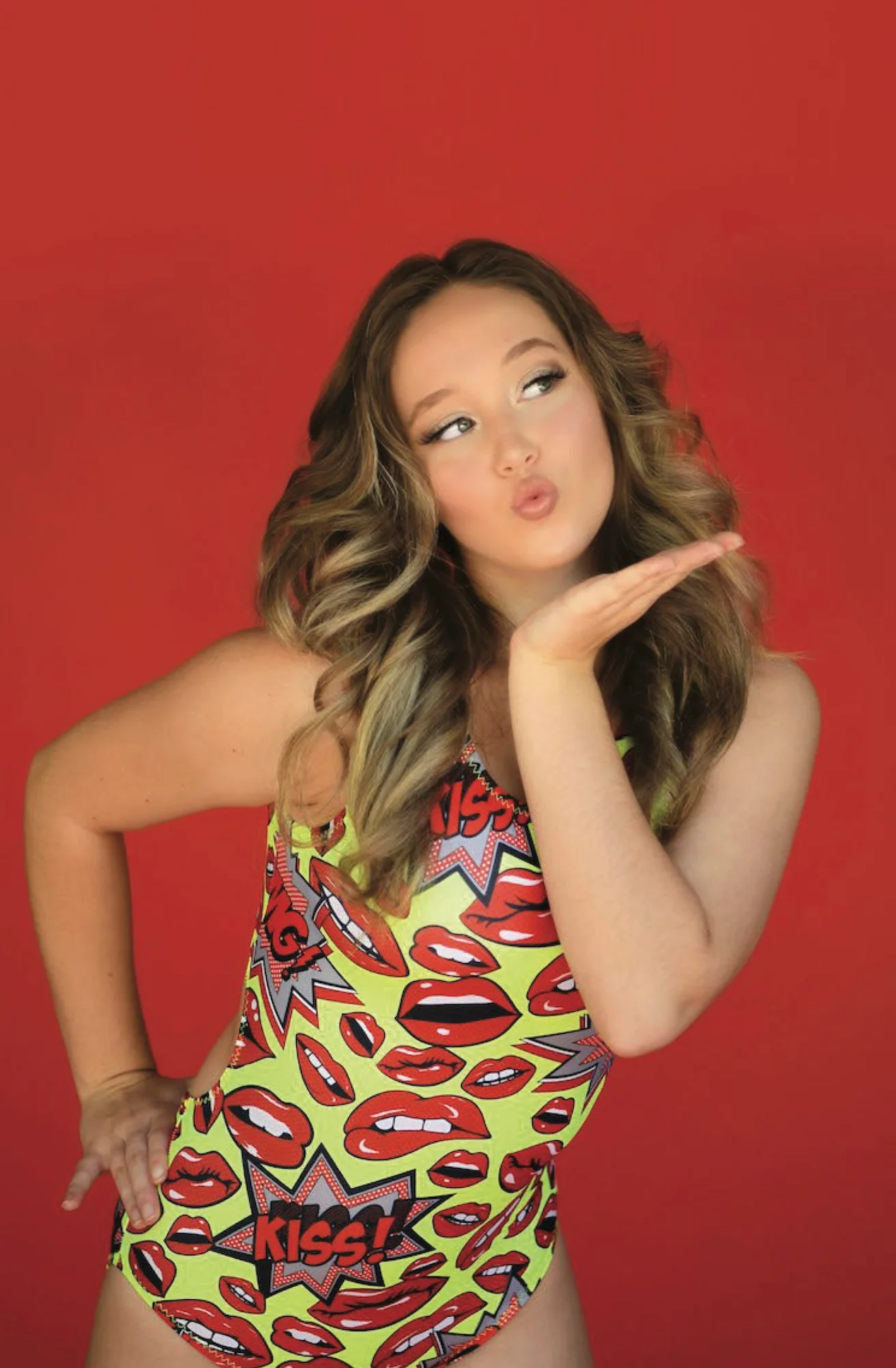 Kiss of Life Gymnastics Leotard - Red Lips - Foxy's Leotards - Made in USA