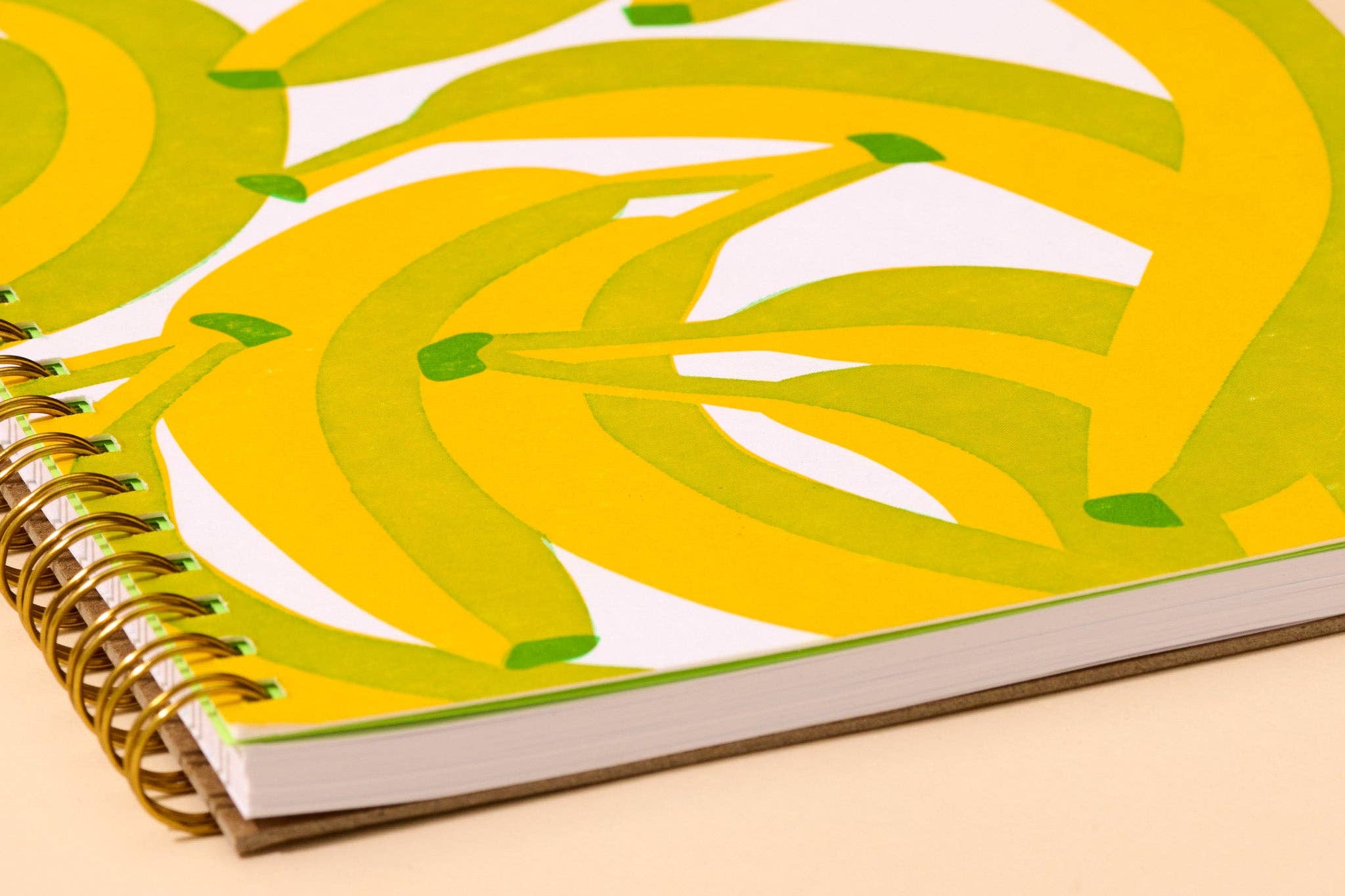 Letterpress A5 Spiral Notebook—Bananas (Modern Summer Fruit) - Image 3