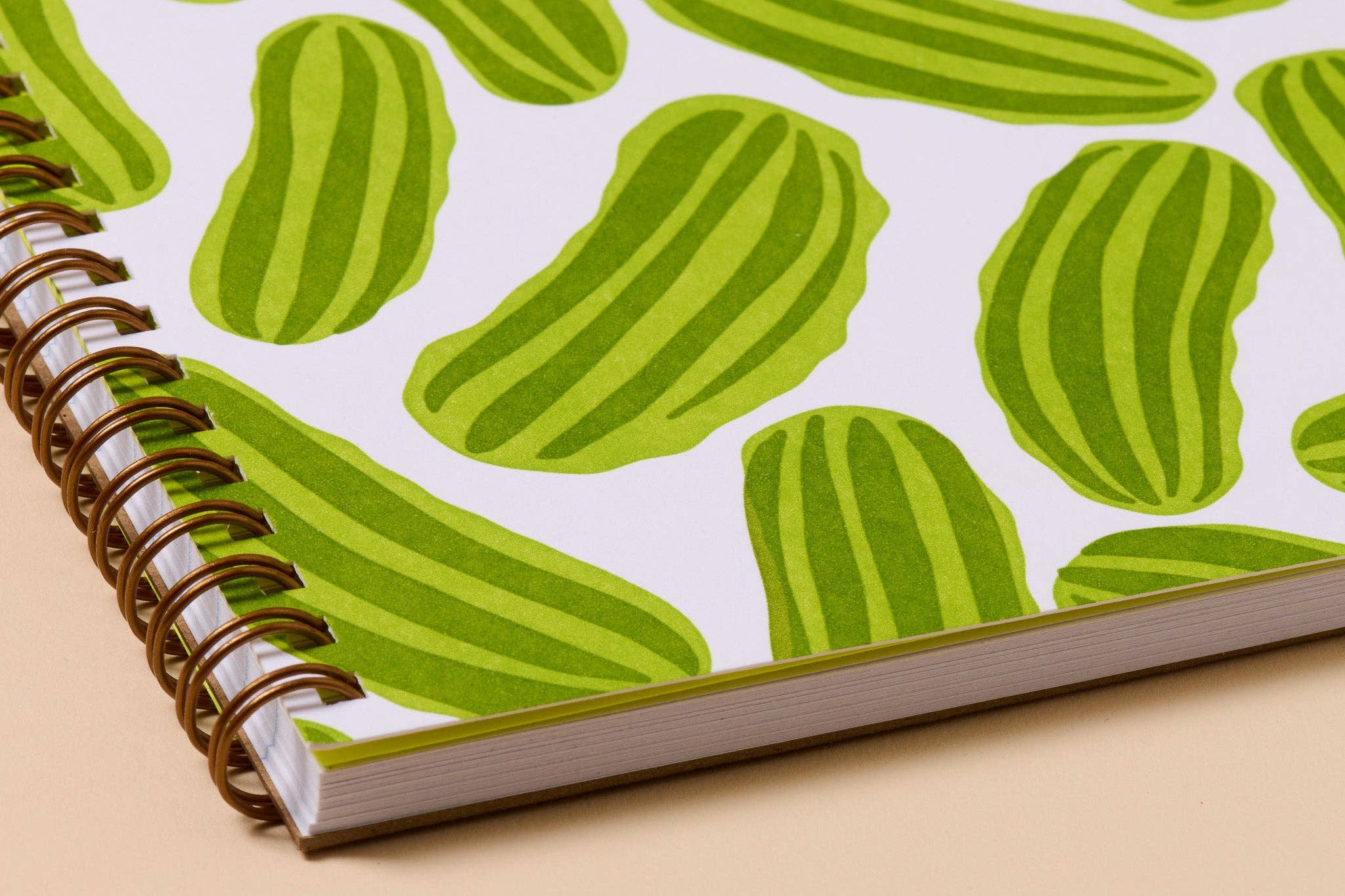 Letterpress A5 Spiral Notebook—Pickles (Trendy, Summer) - Image 3