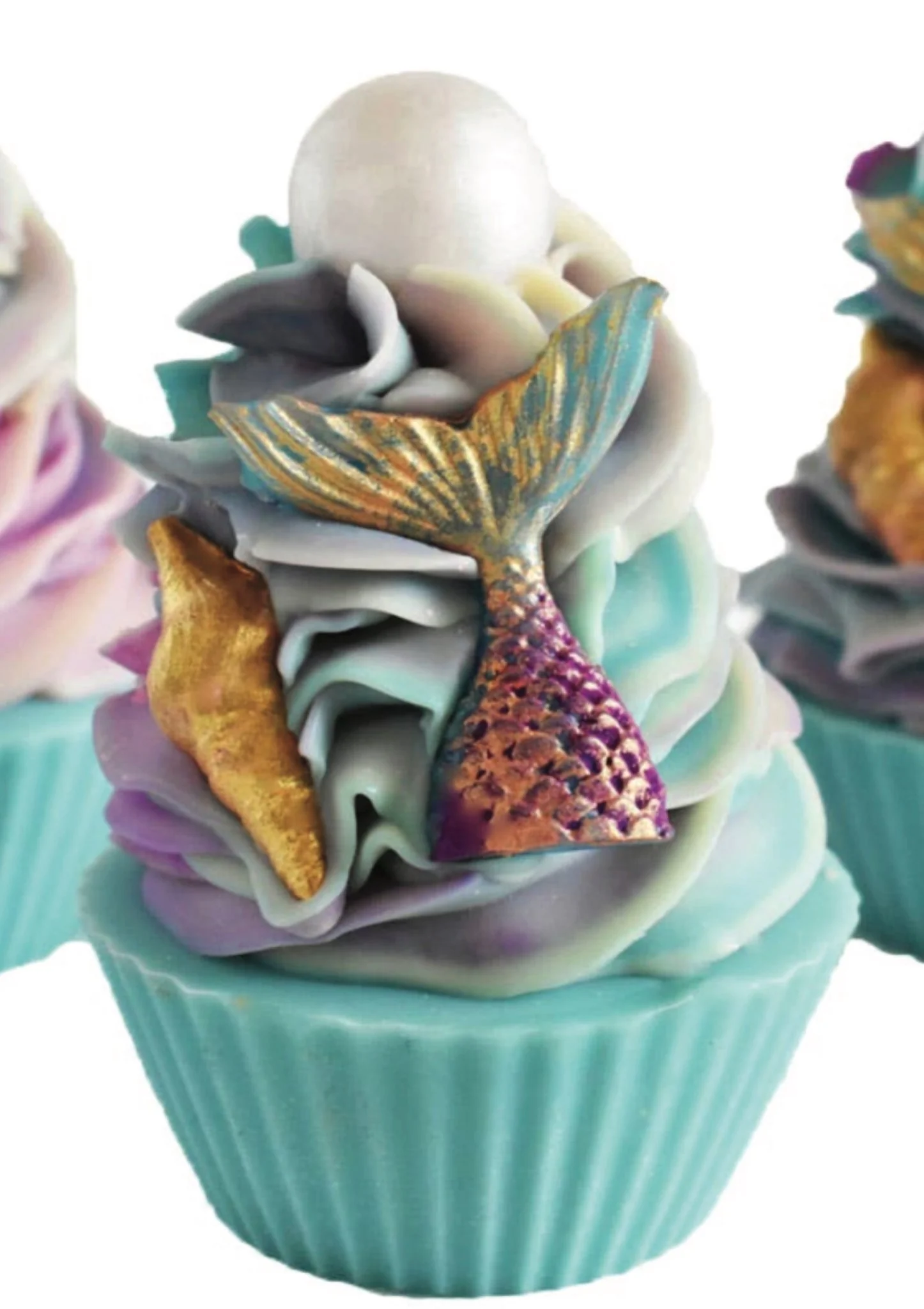 Mermaid Kisses Artisan Soap Cupcake