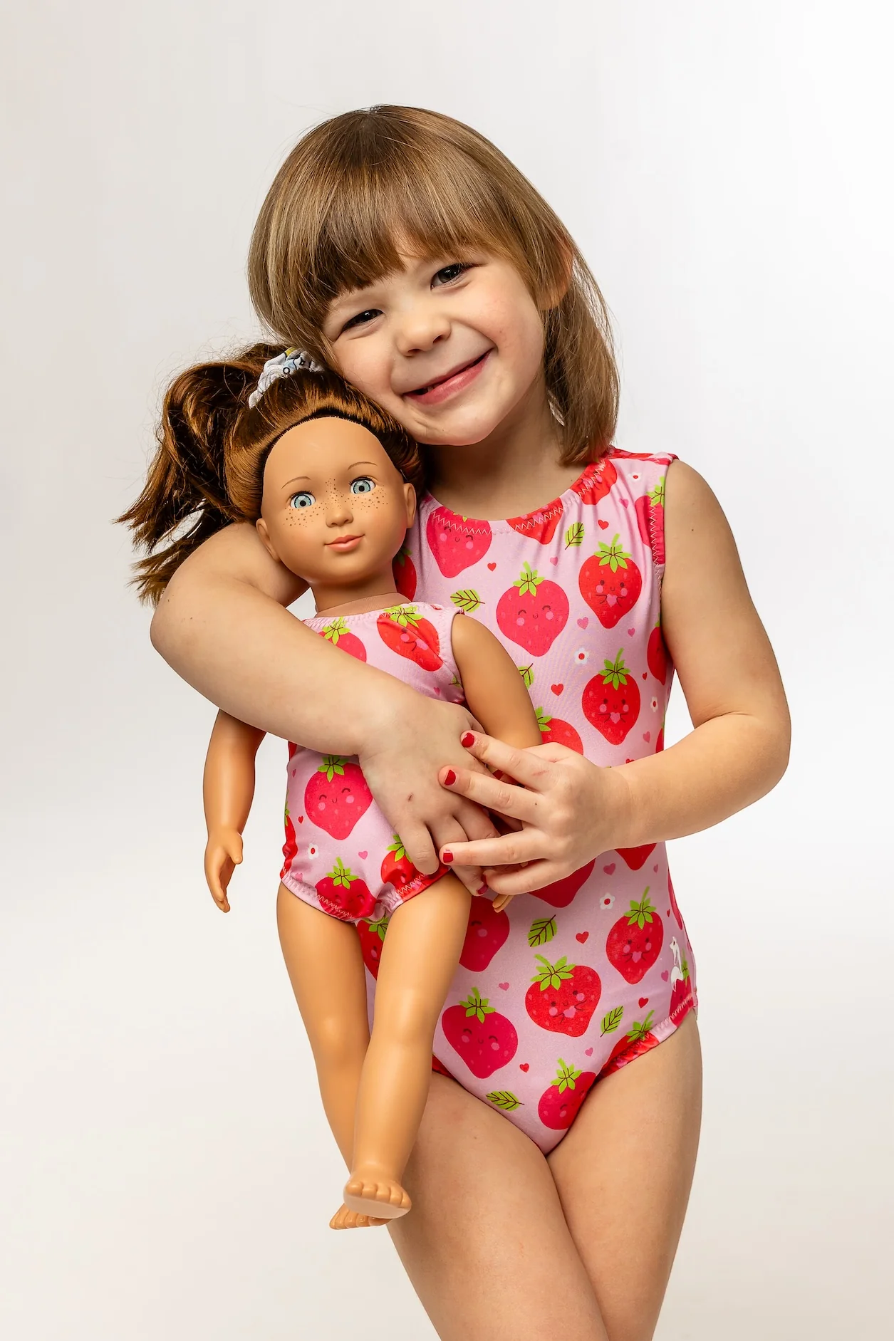 Strawberry Sweets Gymnastics Leotard Set for Toddlers - Includes Doll Leotard