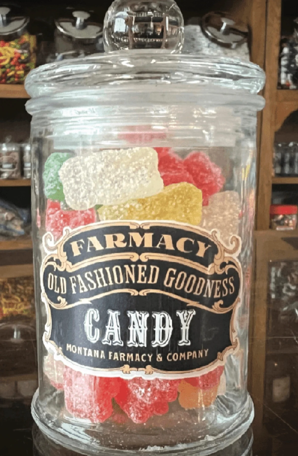 Old Fashioned Apothecary Sour Gummy Bear Nostalgic candy jar