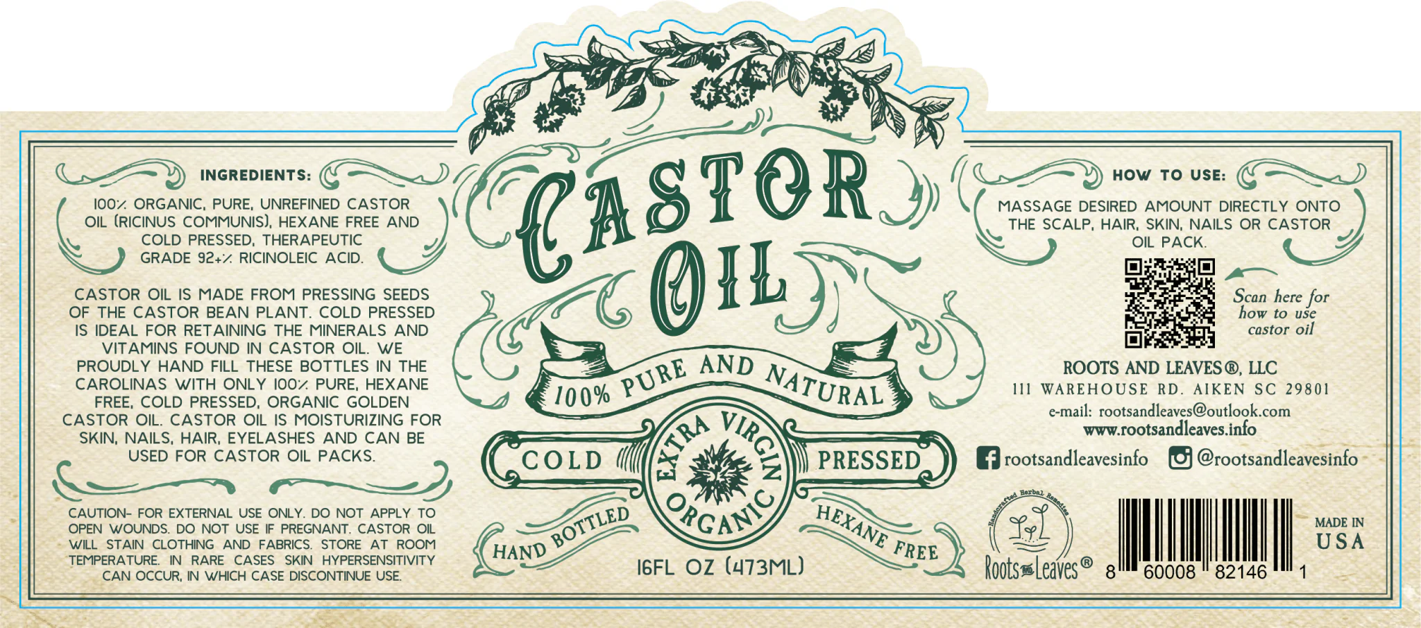 Organic Cold Pressed Castor Oil Hexane Free USA bottled - Image 4