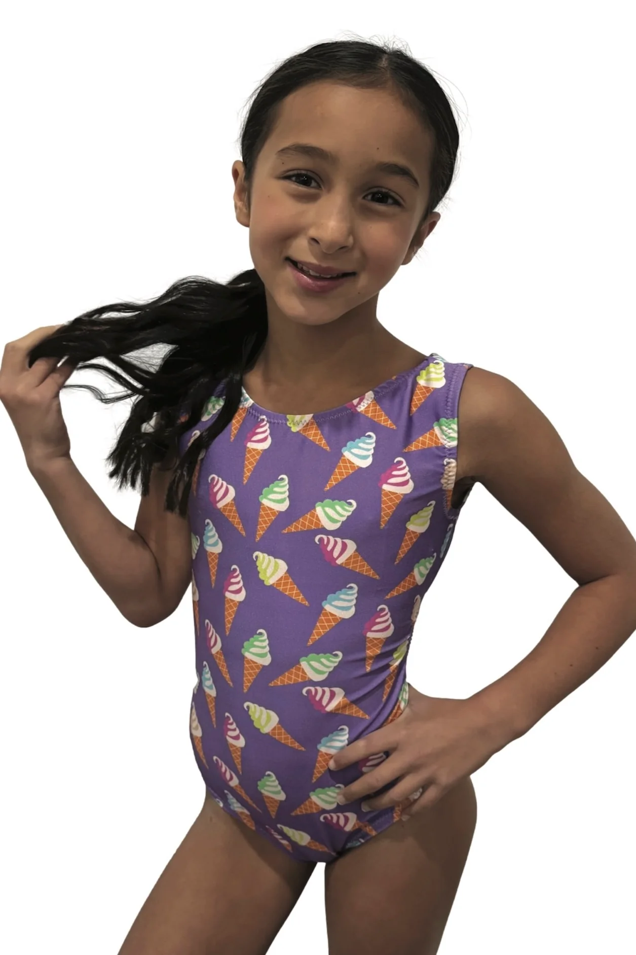 Purple Ice Cream Cone Gymnastics Leotard