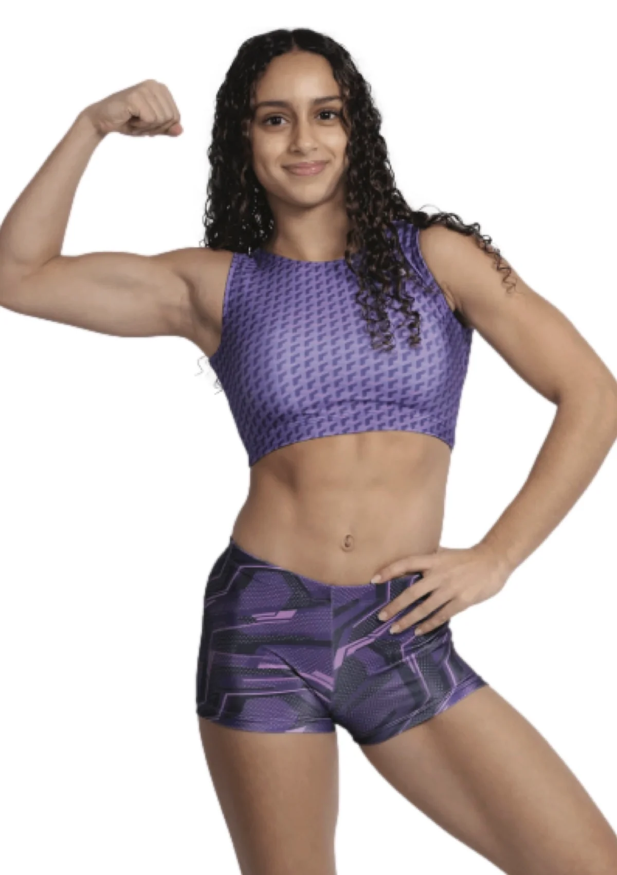 Purple Passion Gymnastics Set - 2-Piece Leotard & Shorts for Girls & Women - Image 2