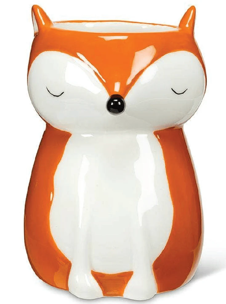 Sitting Fox Planter/Vase-4"H