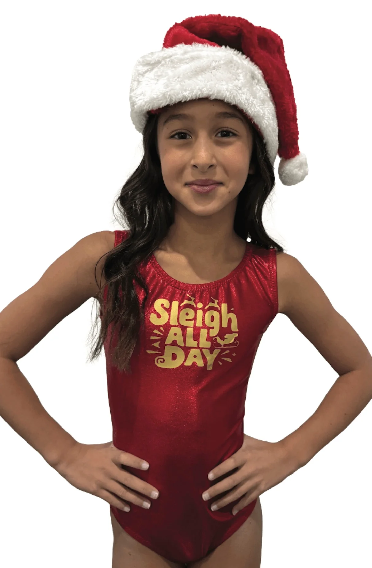 Sleigh All Day Red Mystique Christmas Leotard