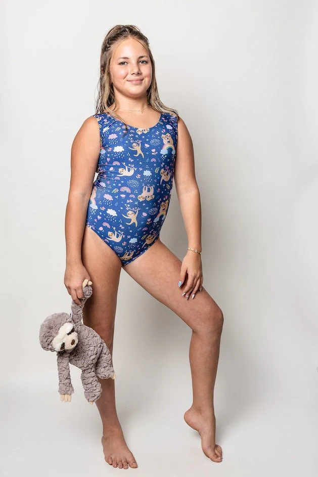 Sloth Love Leotard - Gymnastics Leotard for Girls - Foxy's Leos - Made in USA - Image 2