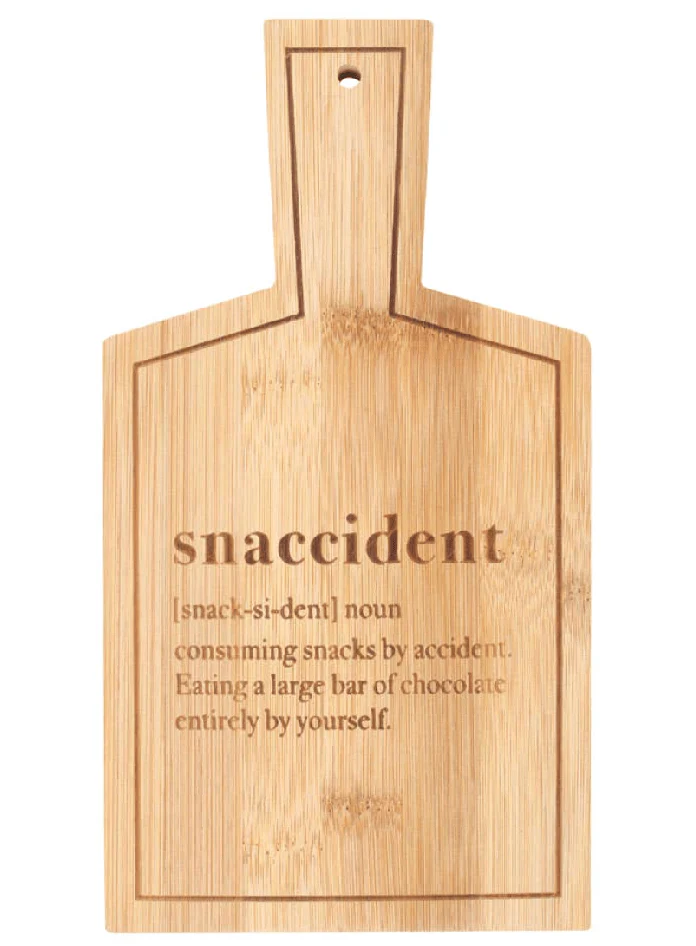 Snaccident Bamboo Serving Board - Hilarious Kitchen Décor! 😂