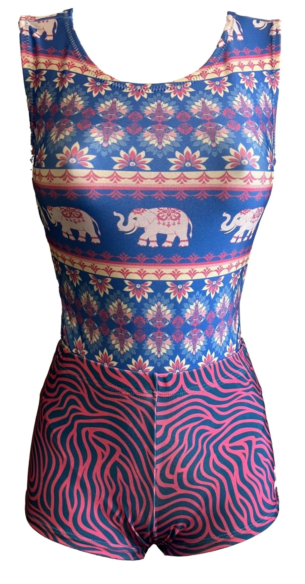 Swirly Elephant Gymnastics Leotard & Shorts Set - Mix & Match! - Image 3