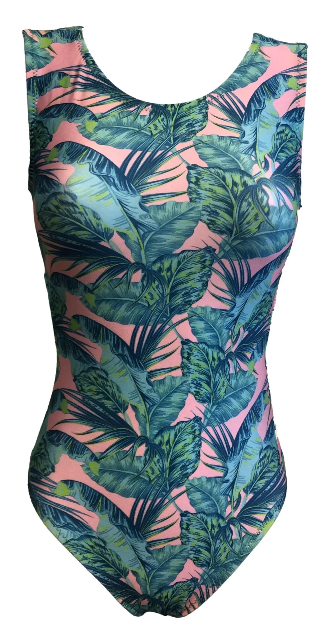 Tropical Oasis Fern Gymnastics Leotard - Foxy's Open Back Tank Leotard - Image 3