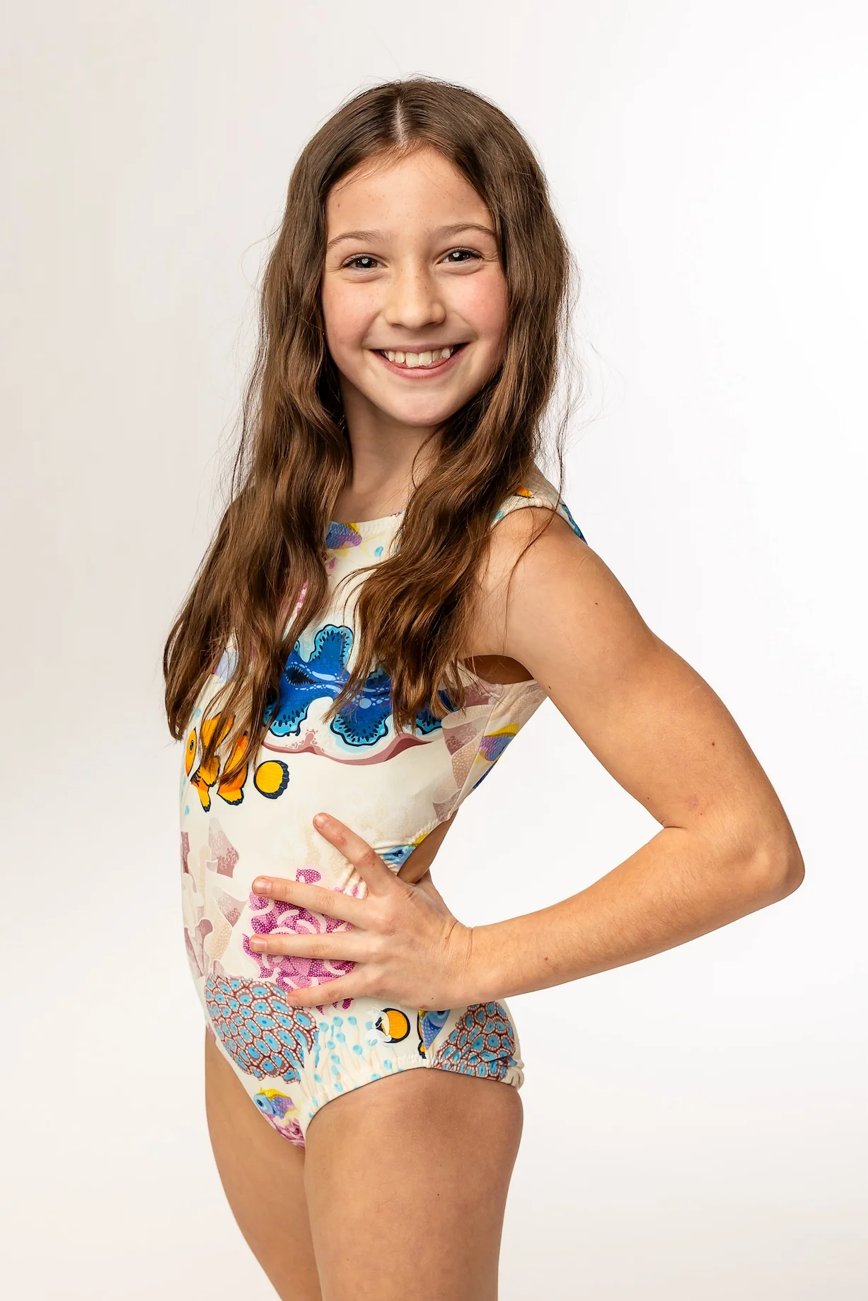 Ultra Soft Coral Reef Ocean Gymnastics Leotard