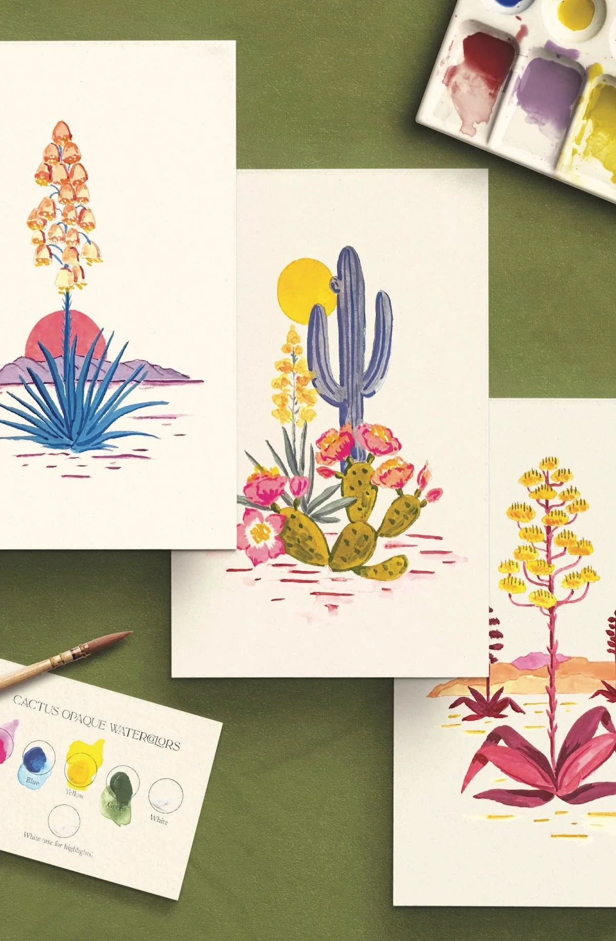 Watercolor Painting Kit: Cactus