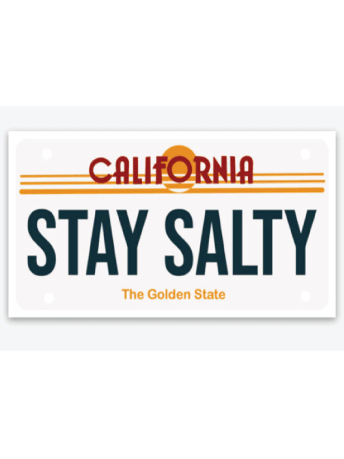 Waterproof Salty State Plate Stickers