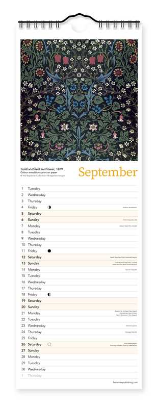 William Morris Slim Calendar 2026 (Art Calendar) by - Image 4