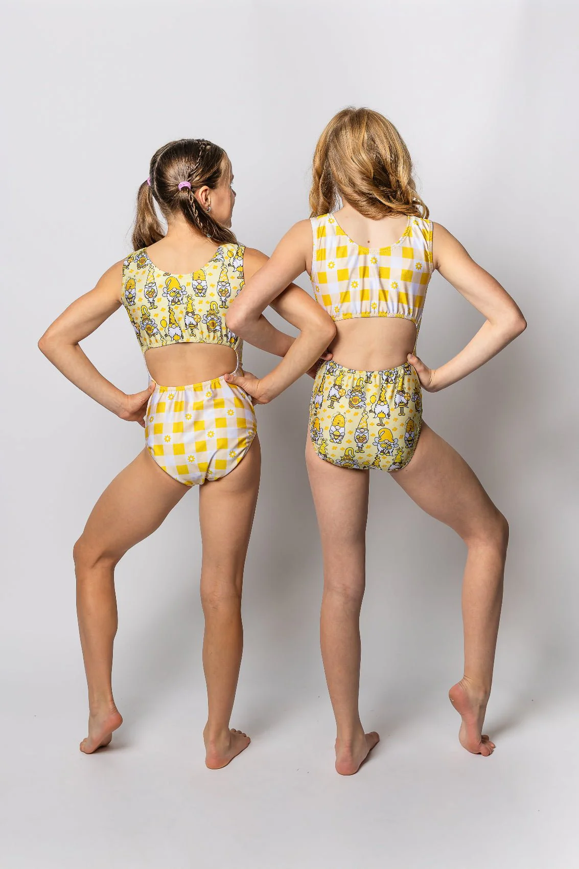 Yellow Checkered Gnome Vice Versa Leotard for Girls (Which One Will You Choose?) - Image 2